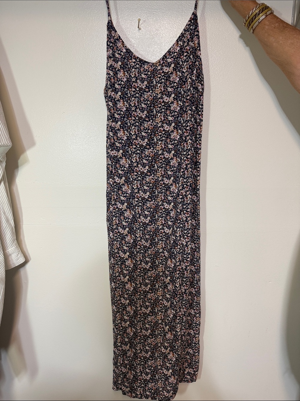 Wallflower Navy and Pink Floral Slip Maxi